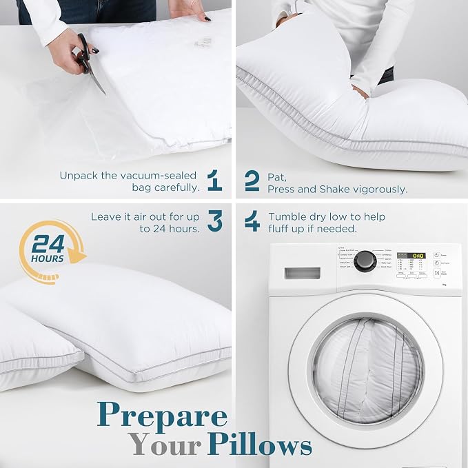 viewstar Bed Pillows Standard Sizes Set of 2, Hotel Quality Cooling Down - Image 8