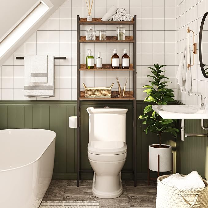 MAHANCRIS Over The Toilet Storage Rack, 4 Tier Bathroom Organizer Over Toilet - Image 3
