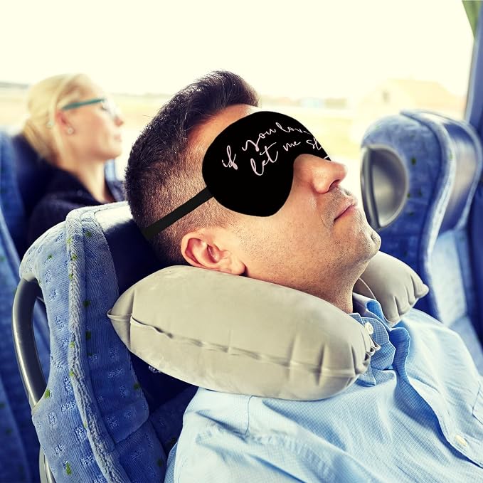 Let Me Sleep Silk Eye Mask for Sleeping, Funny Sleep Mask, Airplane Travel Nap - Image 2