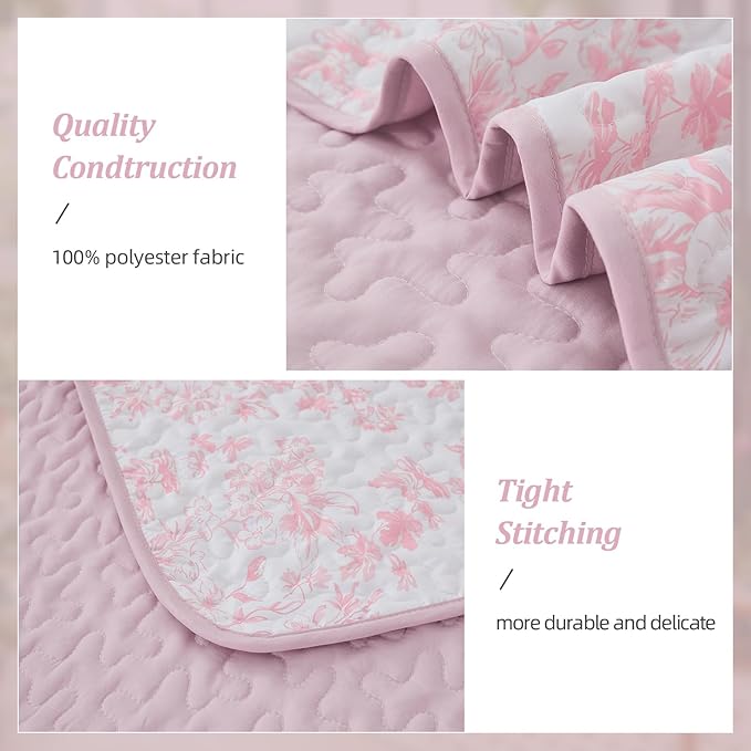 WONGS BEDDING Quilt King Size, Botanical Quilt - Image 4