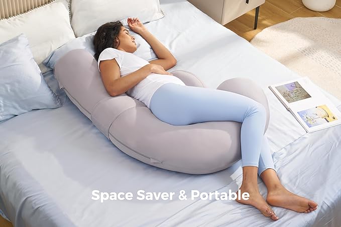 Momcozy Cooling Pregnancy Pillow, Original F Shaped Maternity Pillow - Image 6