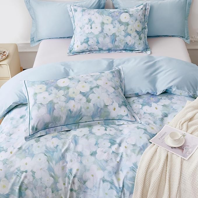 OAITE Duvet Cover Set Queen Size Oil Painting Pattern Ultra Soft 100% Cotton - Image 2