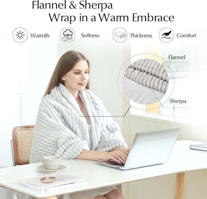 SNUGSUN Heated Blanket Throw Size, Soft and Cozy Electric Heating Blanket - Image 3