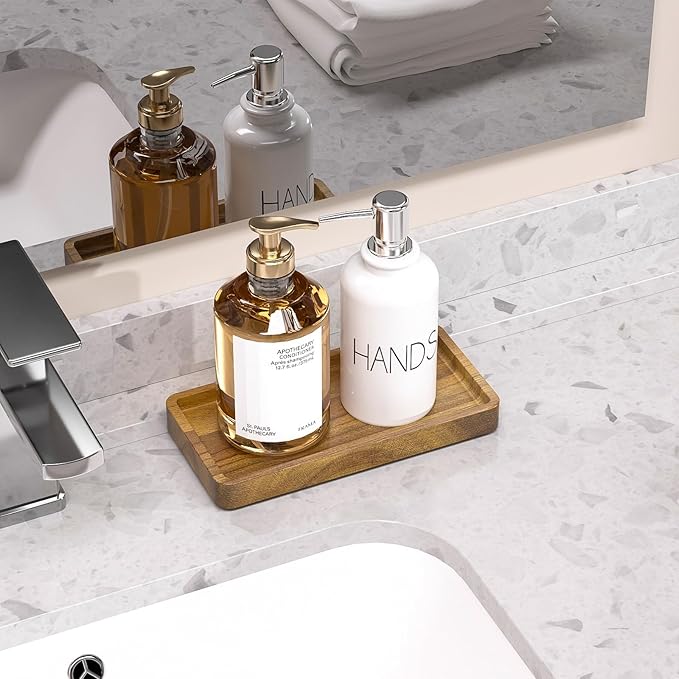 WEENSON Small Acacia Wood Bathroom Vanity Tray - Image 2