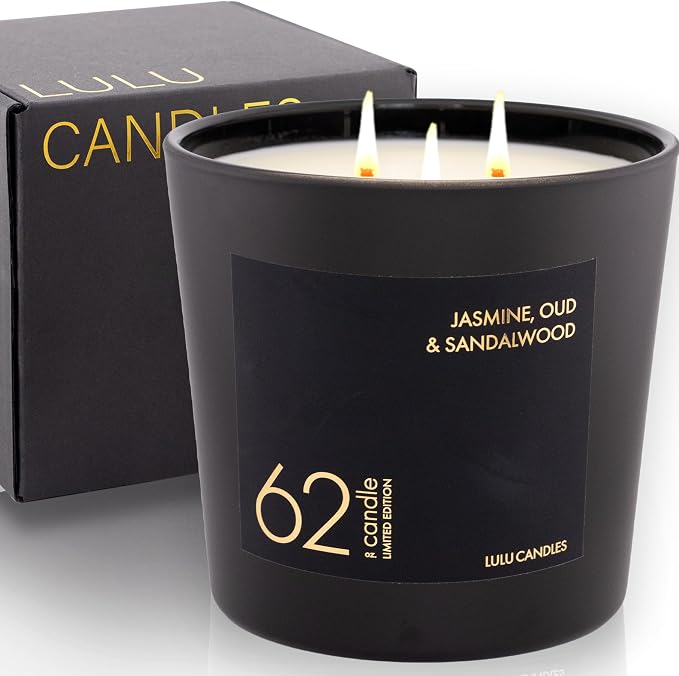 Lulu Candles | Jasmine, Oud & Sandalwood| Luxury Scented Soy Jar Candle | Hand by LULUCANDLES