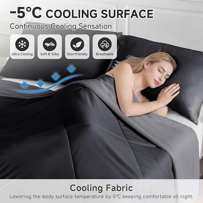 HOMFINE Cooling Comforter Twin Size, Japanese Double-Sided Cold Tech Fabric - Image 2