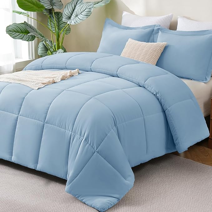 CozyLux Queen Comforter Set Baby Blue by CozyLux