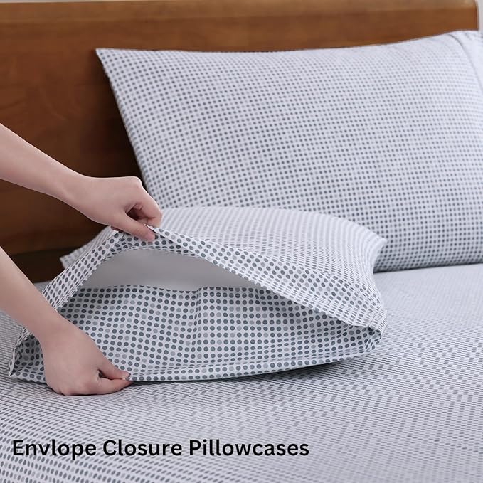 LANE LINEN Eco Friendly 100% Organic Cotton Queen Bed Sheets Set, Printed - Image 5
