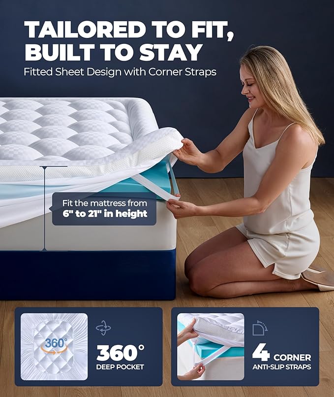 5 Inch Mega Support Memory Foam Queen Mattress Topper - Image 7