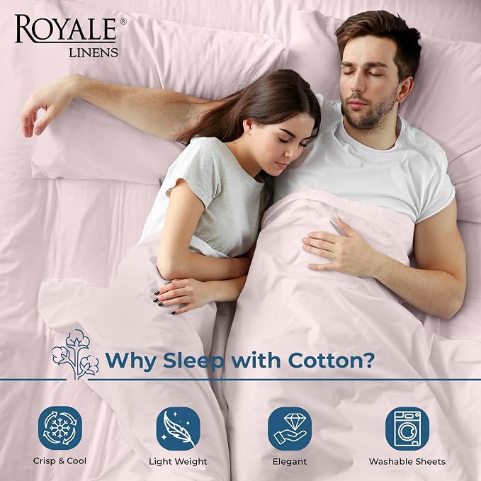 Royale Linen 100% Organic Cotton California King Flat Sheet Only - Image 3