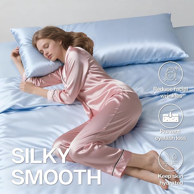 MR&HM Satin Body Pillow Cover, Soft and Breathable Body Pillow Case - Image 4