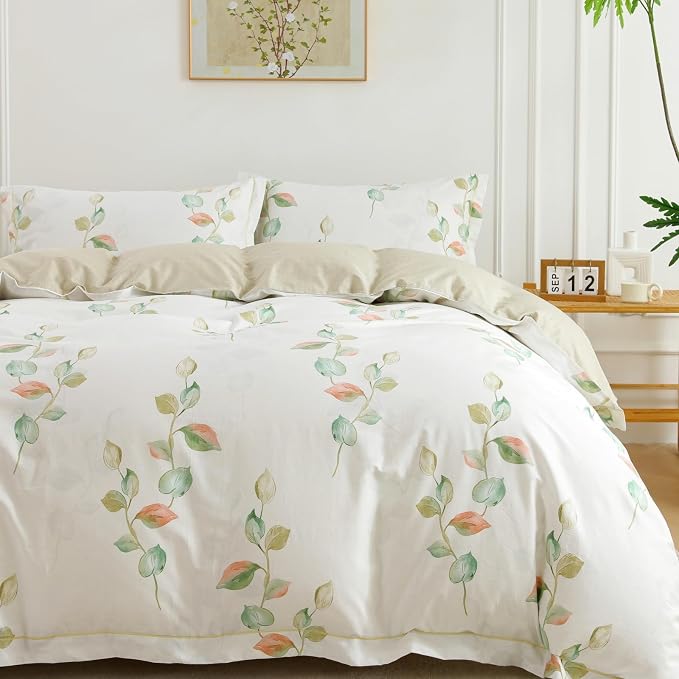 OAITE Duvet Cover Set King Size Floral Pattern Ultra Soft 100% Cotton Duvet - Image 5