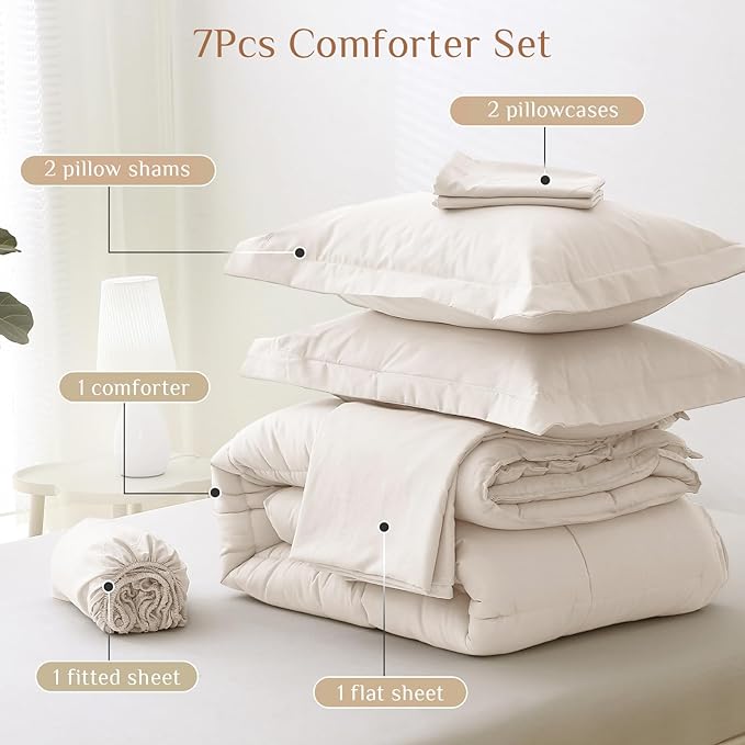 JOLLYVOGUE Oversized King Comforter Set, Ultra-Soft Bed in a Bag Oversized King - Image 5