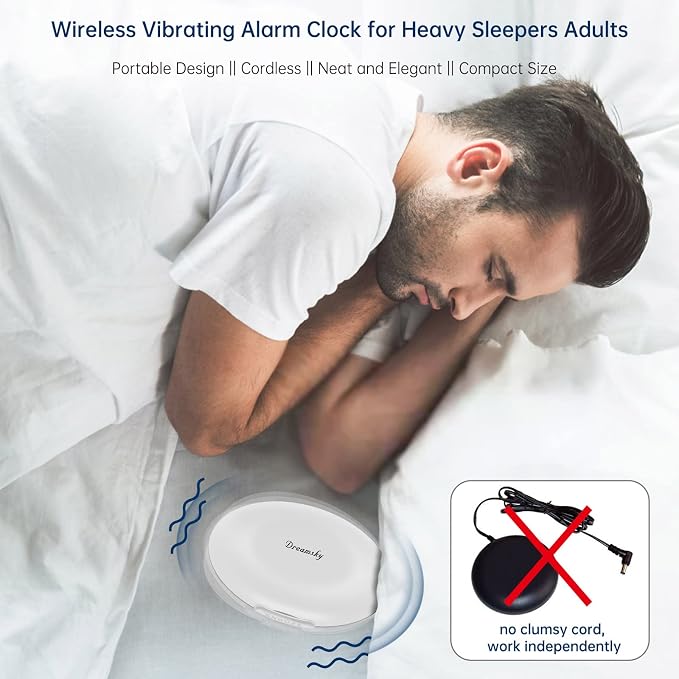 DreamSky Vibrating Alarm Clock for Heavy Sleepers - Image 2