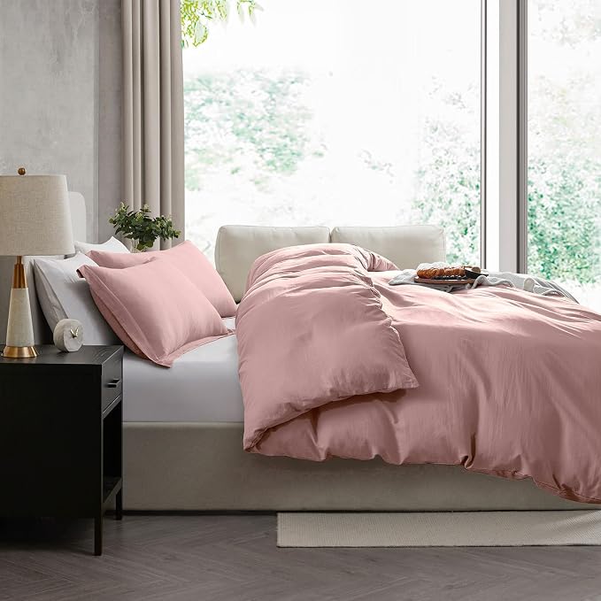 Nestl Blush Pink Duvet Cover Queen Size - Image 7