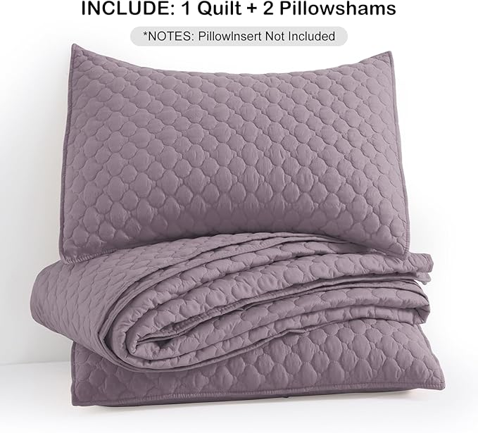 HORIMOTE HOME Quilt King Size Grayish Purple, Lightweight Quilt - Image 7