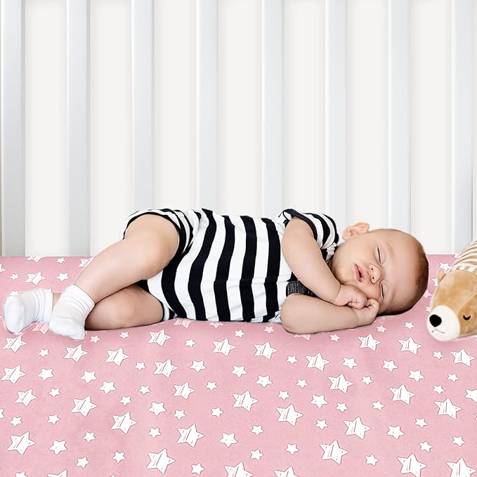 Crib Sheets for Girls 2 Pack, Fitted Crib Sheet for Standard Size Crib and - Image 4