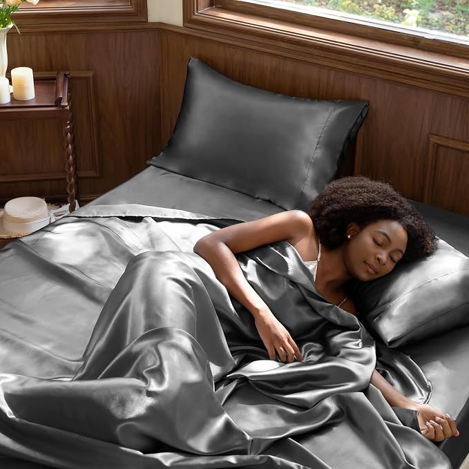 CozyLux Satin Sheets Twin Sheet Set - Image 2