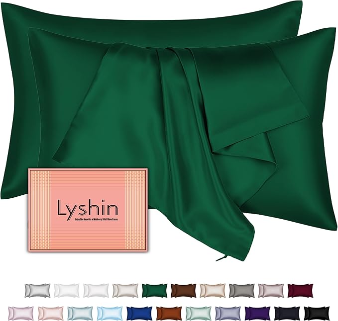 Silk Pillow Cases 2 Pack King Size by LYSHINSILKPILLOWCASES