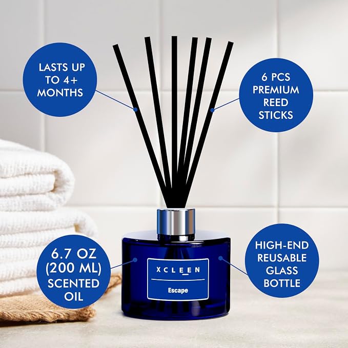 Xcleen Reed Diffuser, 6.7 Oz Escape Scented Diffuser - Image 3