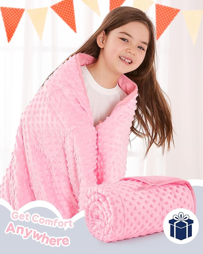Kivik Weighted Blanket 7 lbs, Small Minky Dotted Blankets, Soft Heavy Blanket - Image 6