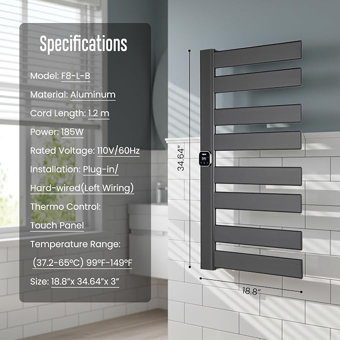 Towel Warmer, Heated Towel Rack - Image 7