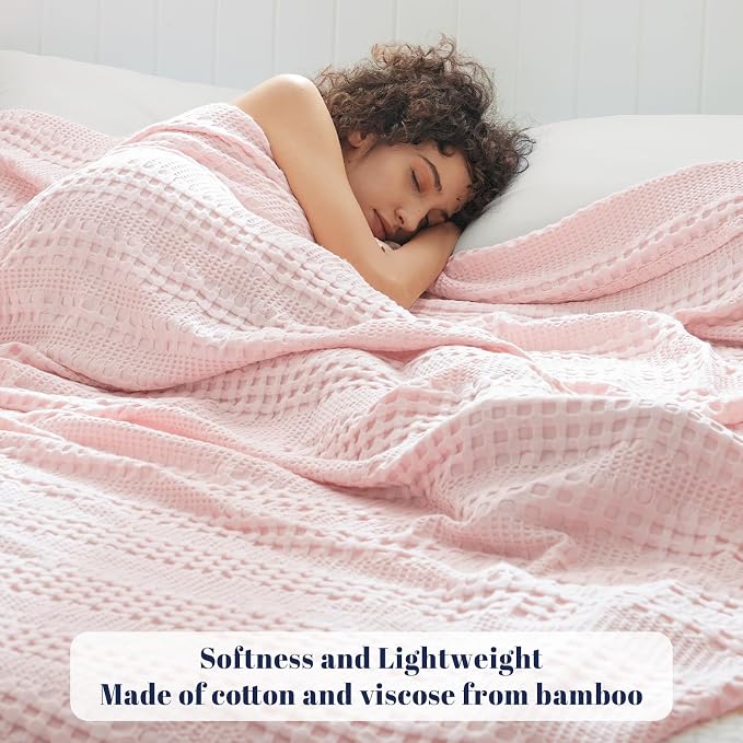 PHF Cooling Waffle Blanket Queen Size, Lightweight 60% Rayon from Bamboo & 40% - Image 2