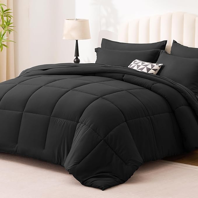 Love's cabin Twin XL Comforter Set Ash Black, 5 Pieces Twin XL Bed in a Bag - Image 2