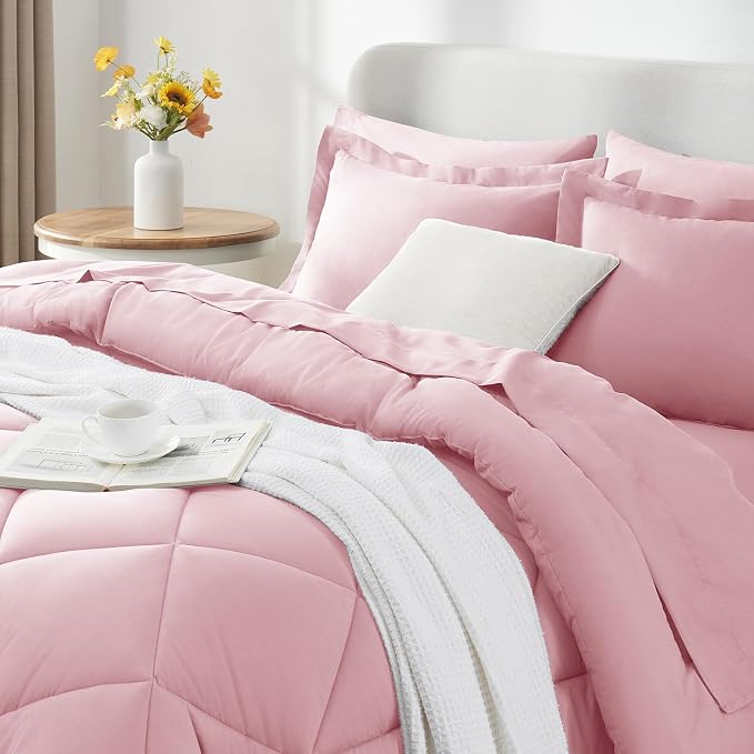 CozyLux King Size Comforter Sets Pink - Image 8