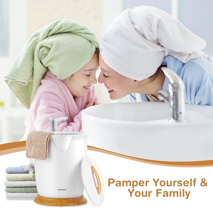 COSTWAY Bucket Style Towel Warmer, Fragrance Holder, Fits up to Two 40” x 70” - Image 2