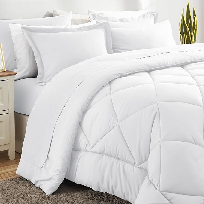 CozyLux Queen Comforter Set White - Image 8
