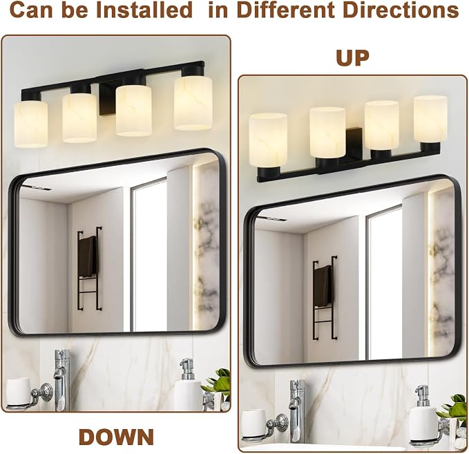 4-Light Bathroom Light Fixtures, Modern Vanity Lights, Living Room, E26 Base - Image 4