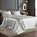 BEDELITE California King Sheets Set, Luxury Soft Grey Satin Sheets by BEDELITE