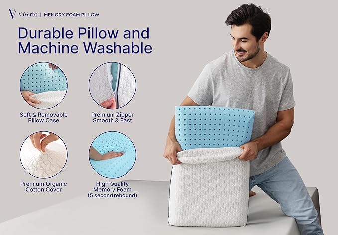 Cooling Gel Memory Foam Pillow - Image 3