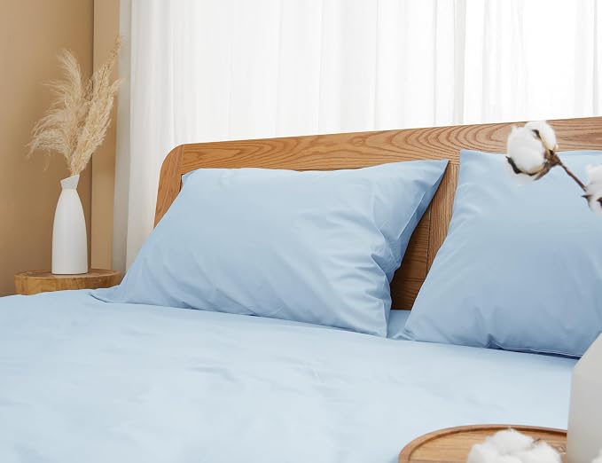 Pillow Cases, King Size Cotton Percale Weave Pillowcases, Pre-Shrunk Breathable - Image 7