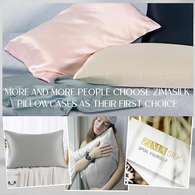 ZIMASILK 100% Pure Mulberry Silk Pillowcase 2 Pack, Soft and Smooth, Both Sides - Image 6