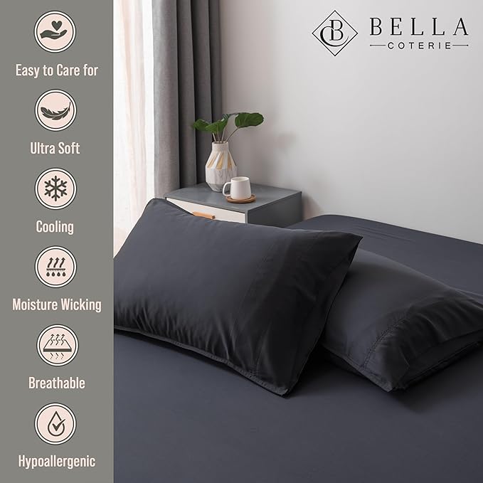 Bella Coterie | Luxury Bamboo Queen Size Pillowcase Set | 100% Organically - Image 2