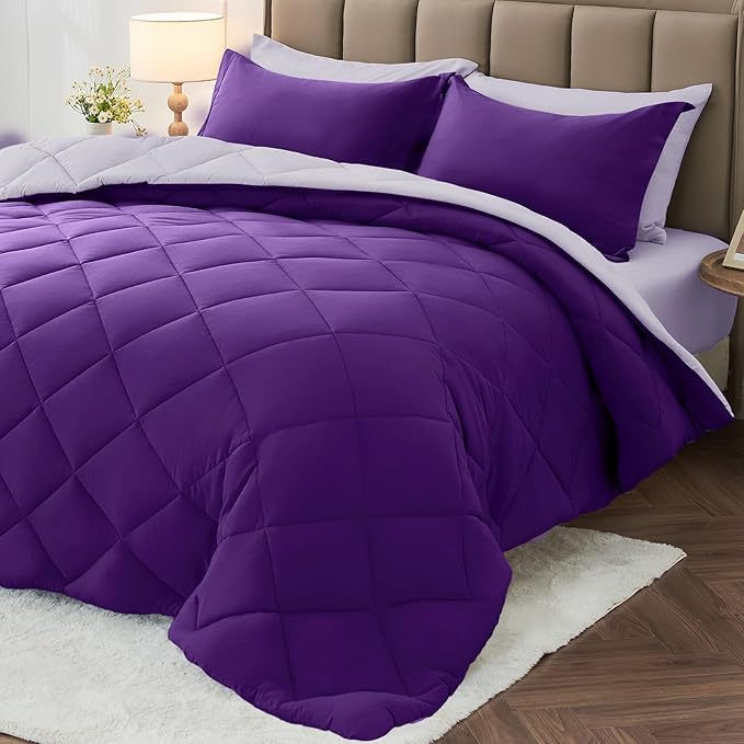 MUXHOMO 7 Pieces Queen Comforter Set, Reversible Bed in a Bag Queen Size by MUXHOMO