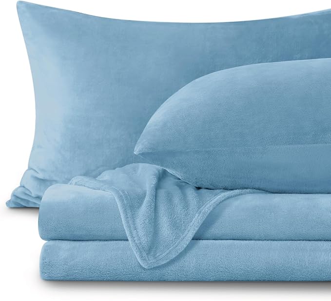 BEDELITE Flannel Sheets King Size Forever Blue by BEDELITE