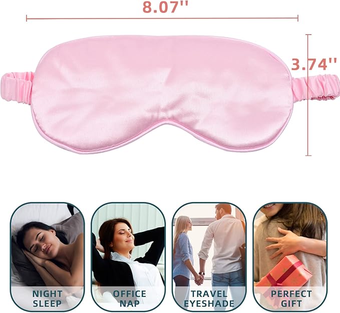 LERSVICVIL Sleep Masks 4 Pack Silky Eye Cover Soft Satin Blindfold Elastic - Image 5