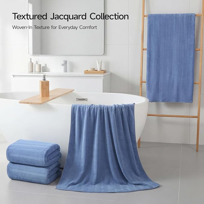 ecolook 4 Pack Microfiber Bath Towels, 31 x 63 inches Extra Large Bath Towel Set - Image 2