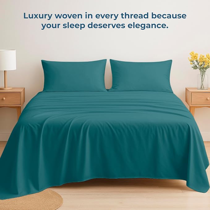 Royale Linens 100% Organic Cotton Twin Flat Sheet Only - Image 6