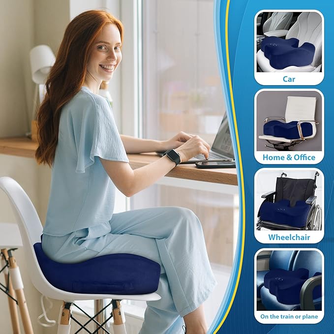 BlissTrends Seat Cushion, 5.2in Thick Memory Foam Cushions - Image 6