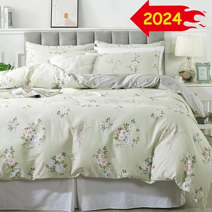 FADFAY Full Duvet Cover Set Floral Comforter Cover 100% Cotton Girls Vintage - Image 9