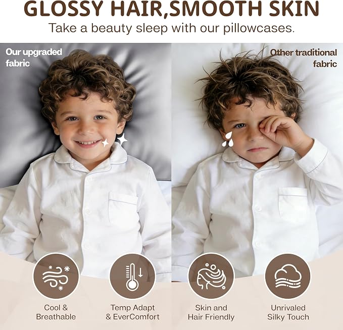 MR&HM Breathable Toddler Pillowcase 13"x18" Travel Pillow Case Set of 2 - Image 4