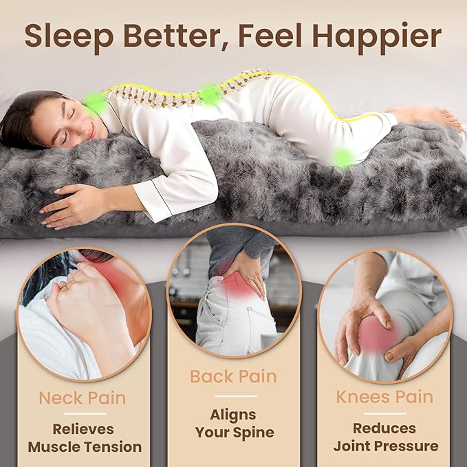 ZonLi Fluffy Body Pillow for Adults, Fuzzy Faux Fur Body Pillow - Image 4
