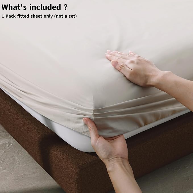 100% Egyptian Cotton Fitted Sheet Full Size, 600 Thread Count, 8-16" Deep - Image 4