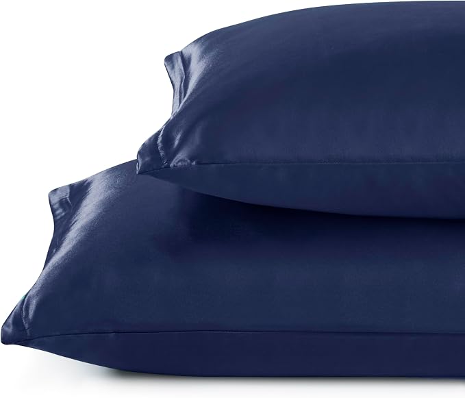 Navy Blue Satin Pillowcases - Image 4