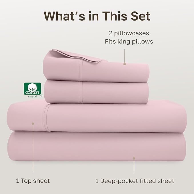 California Design Den Soft King Size 100% Cotton Sheet Sets, 400 Thread Count - Image 4