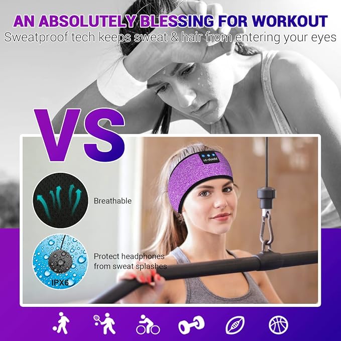LC-dolida Sleep Headphones Bluetooth Headband Sleeping Wireless Headband - Image 6